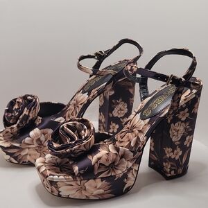 Express Floral Platform Heels